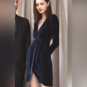 Theory Teal Velvet Mini Dress